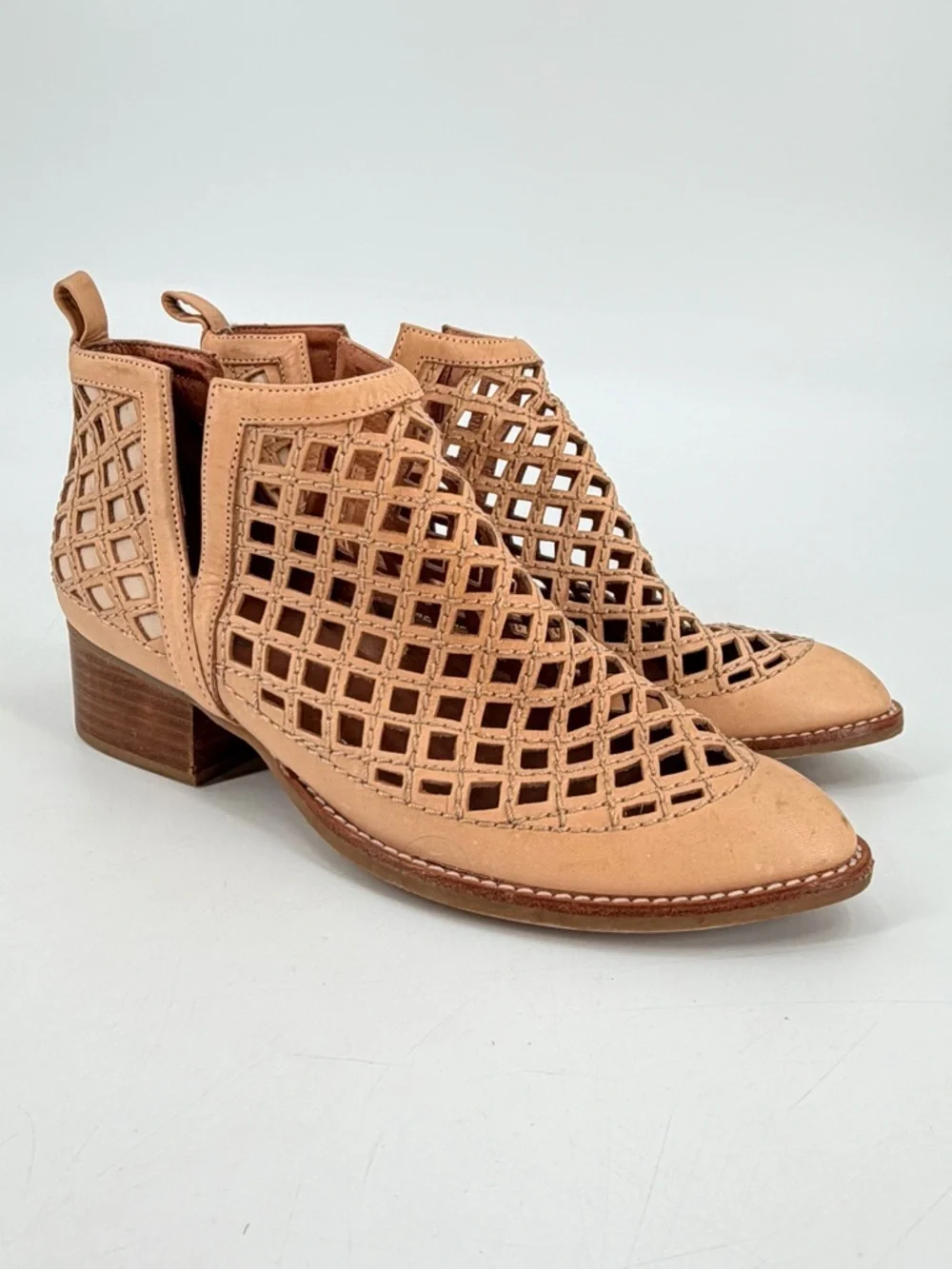 Jeffery Campbell Taggart Cage Leather Booties 7.5